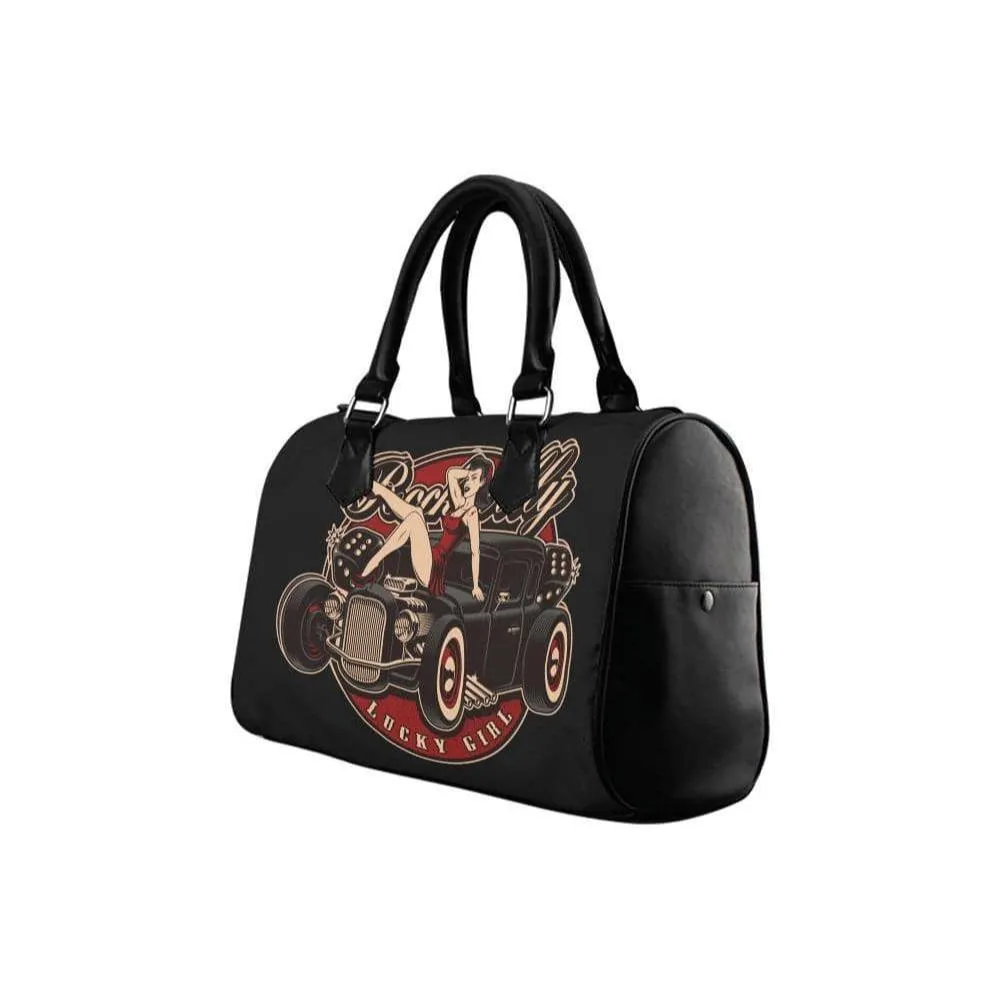 ROCKABILLY LUCKY GIRL BARREL TYPE BAG