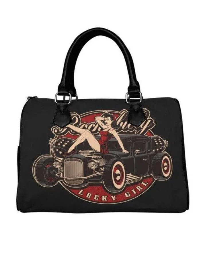 ROCKABILLY LUCKY GIRL BARREL TYPE BAG