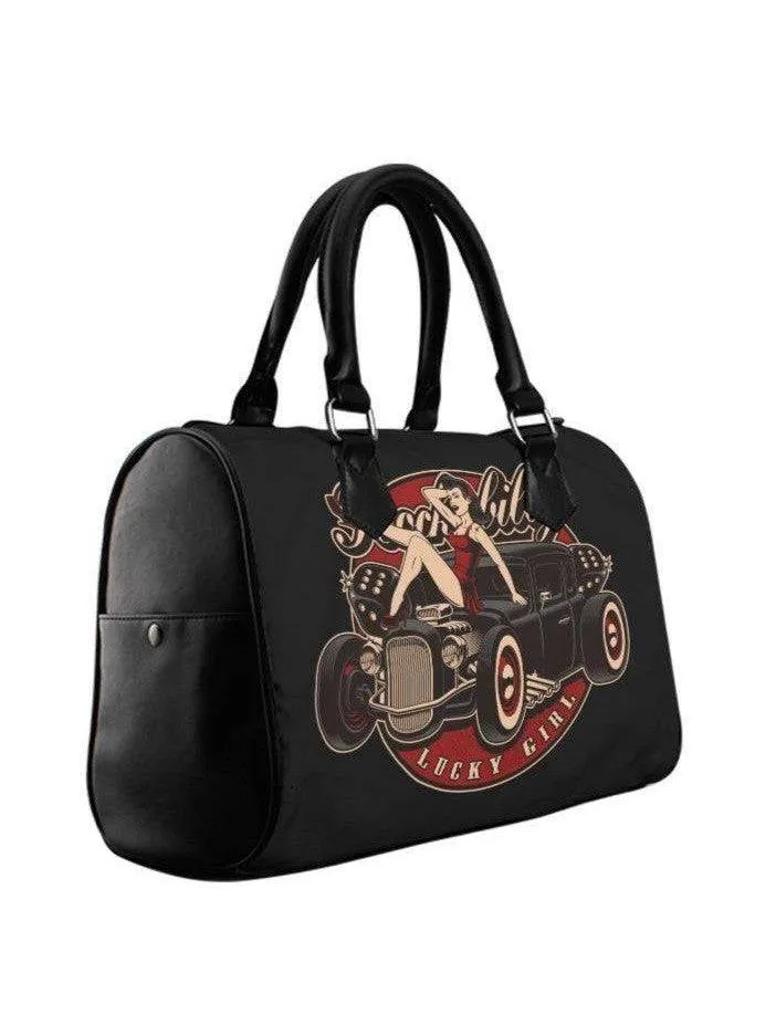 ROCKABILLY LUCKY GIRL BARREL TYPE BAG