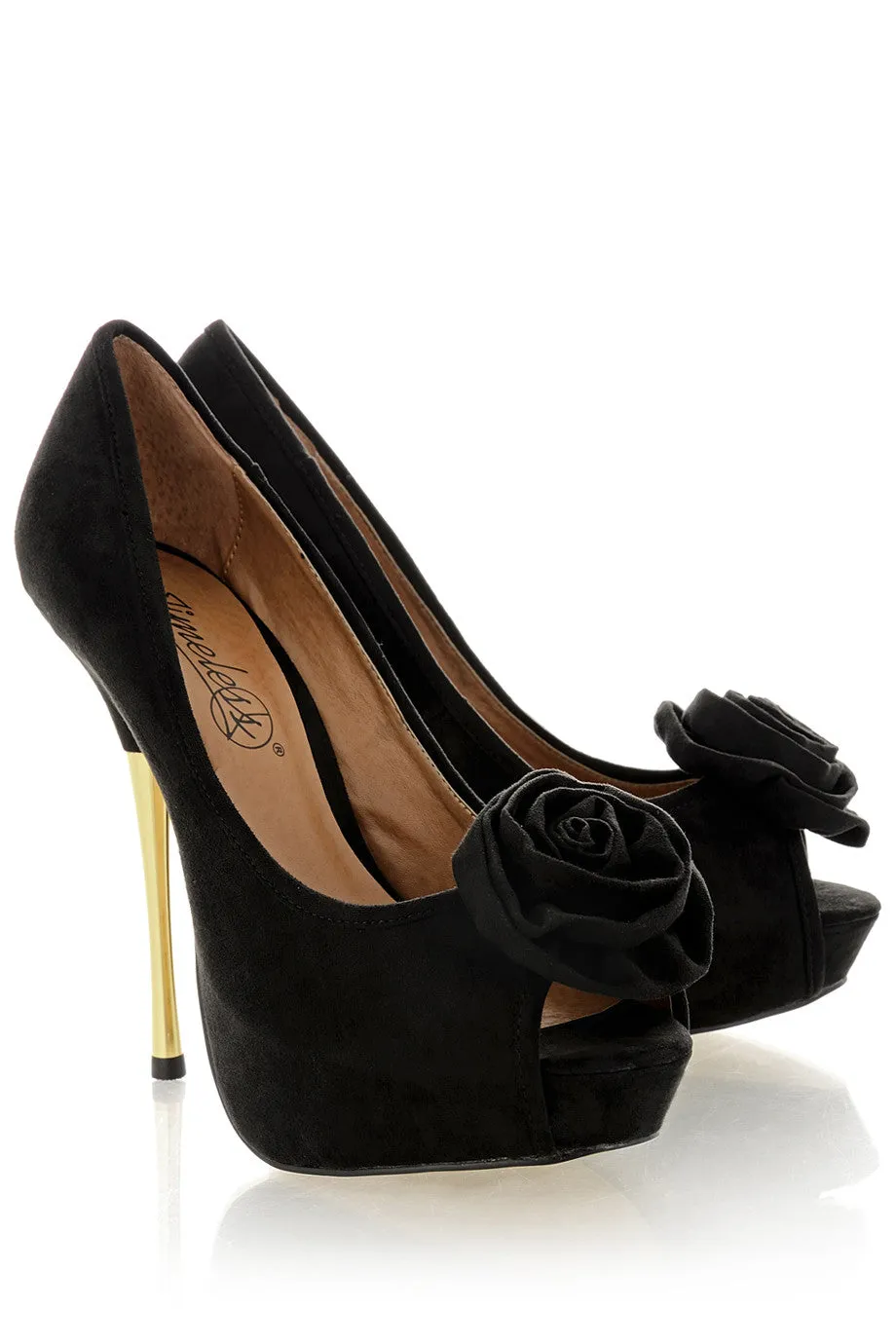 ROSEBUD Black Platform Peep Toe