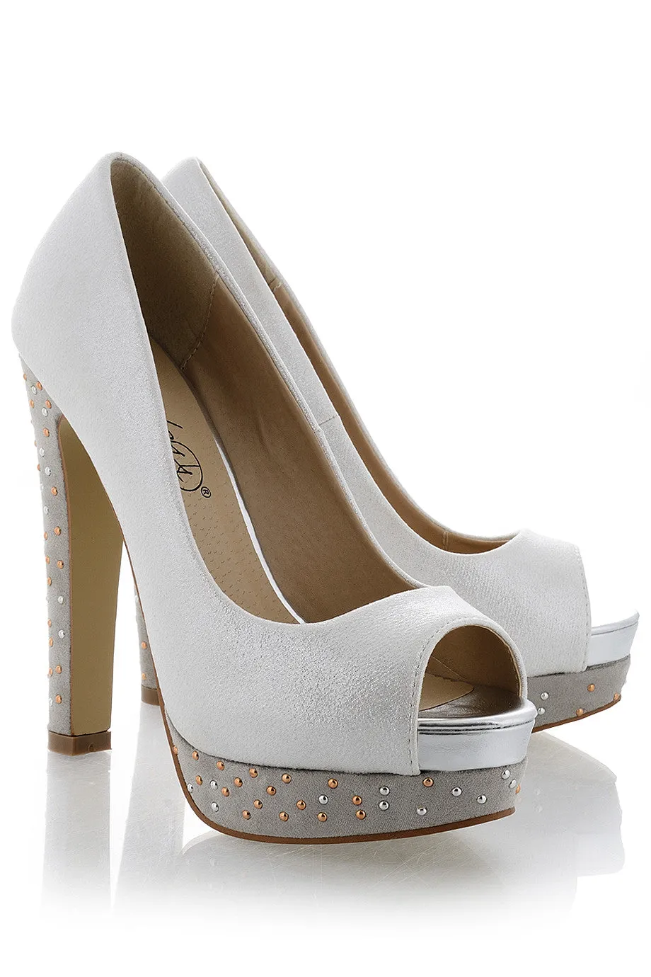 SERENITY Metallic Silver Peep Toe