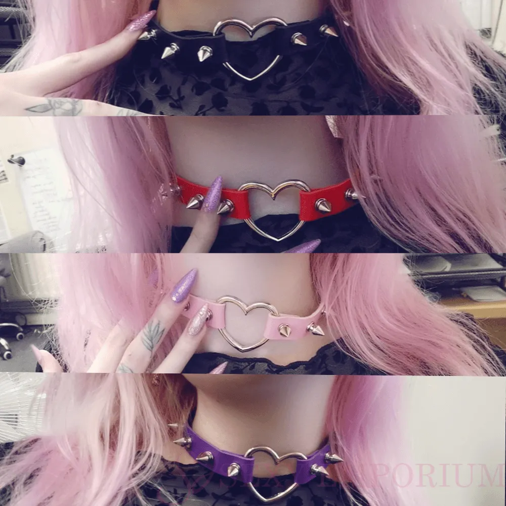 Sexy Love Heart Spiked Choker