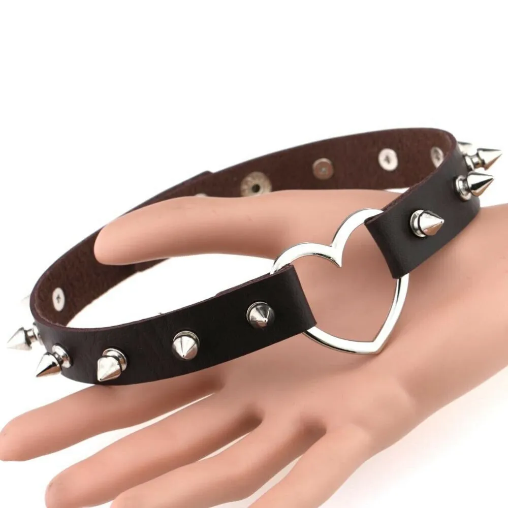 Sexy Love Heart Spiked Choker