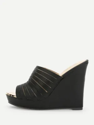 Strappy Platform Wedge Mules