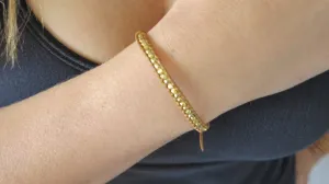 Tan Leather Gold Single Bracelet