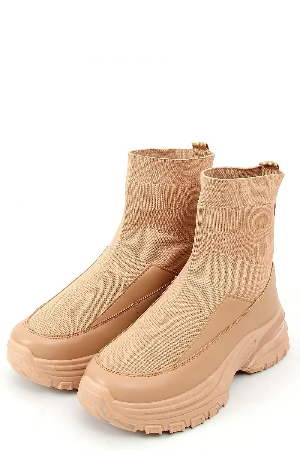 TEEK - Brown Sock Sport Platform Boots