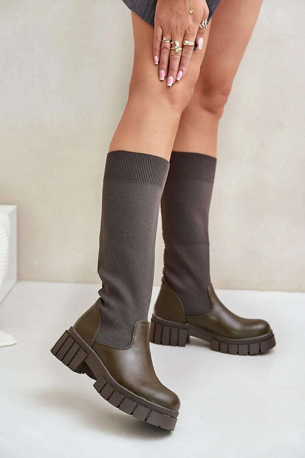 TEEK - Mixed Media Covered Calf Boots