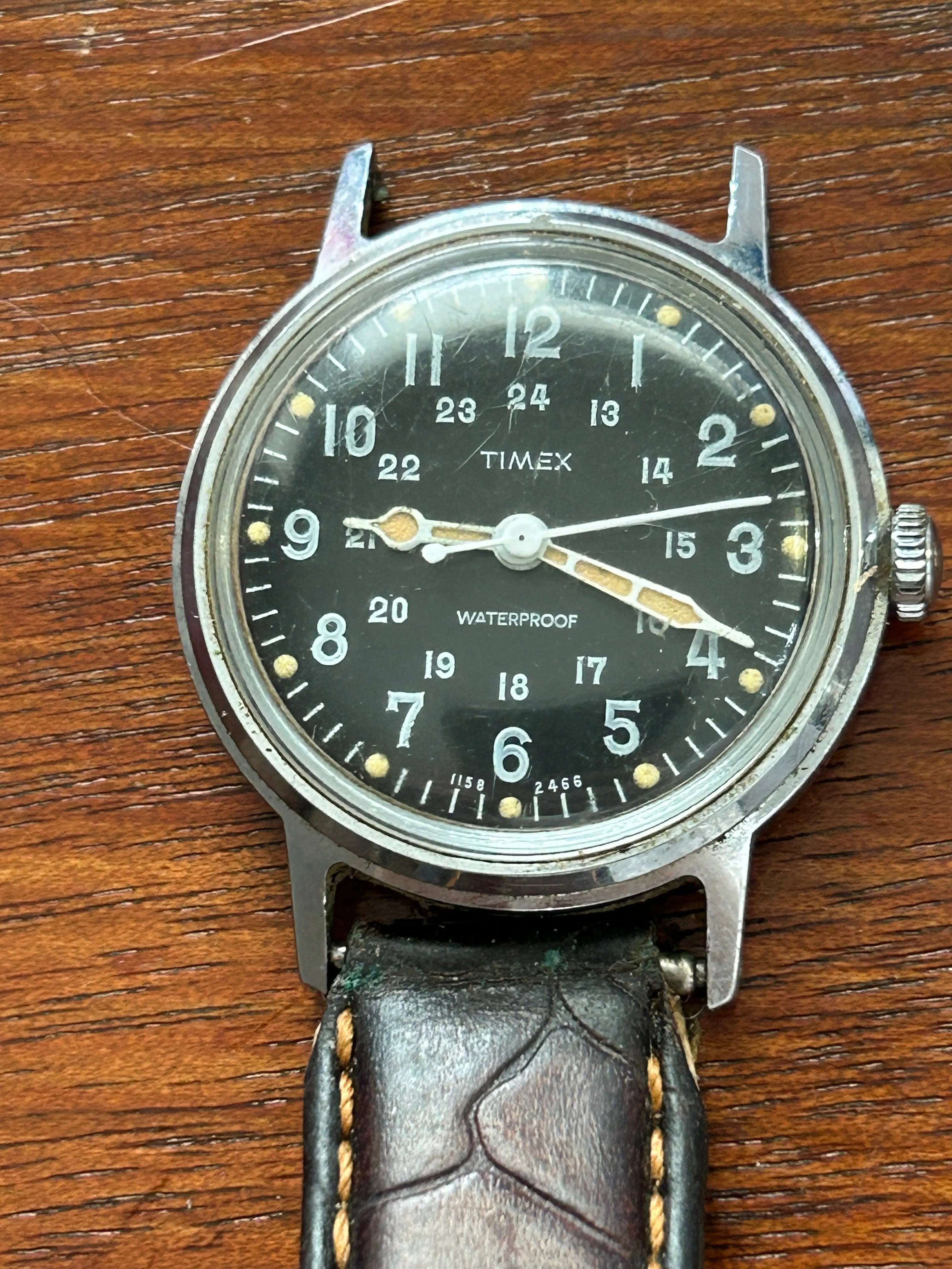 Vietnam Era Military Timex France Manual Wind Wristwatch