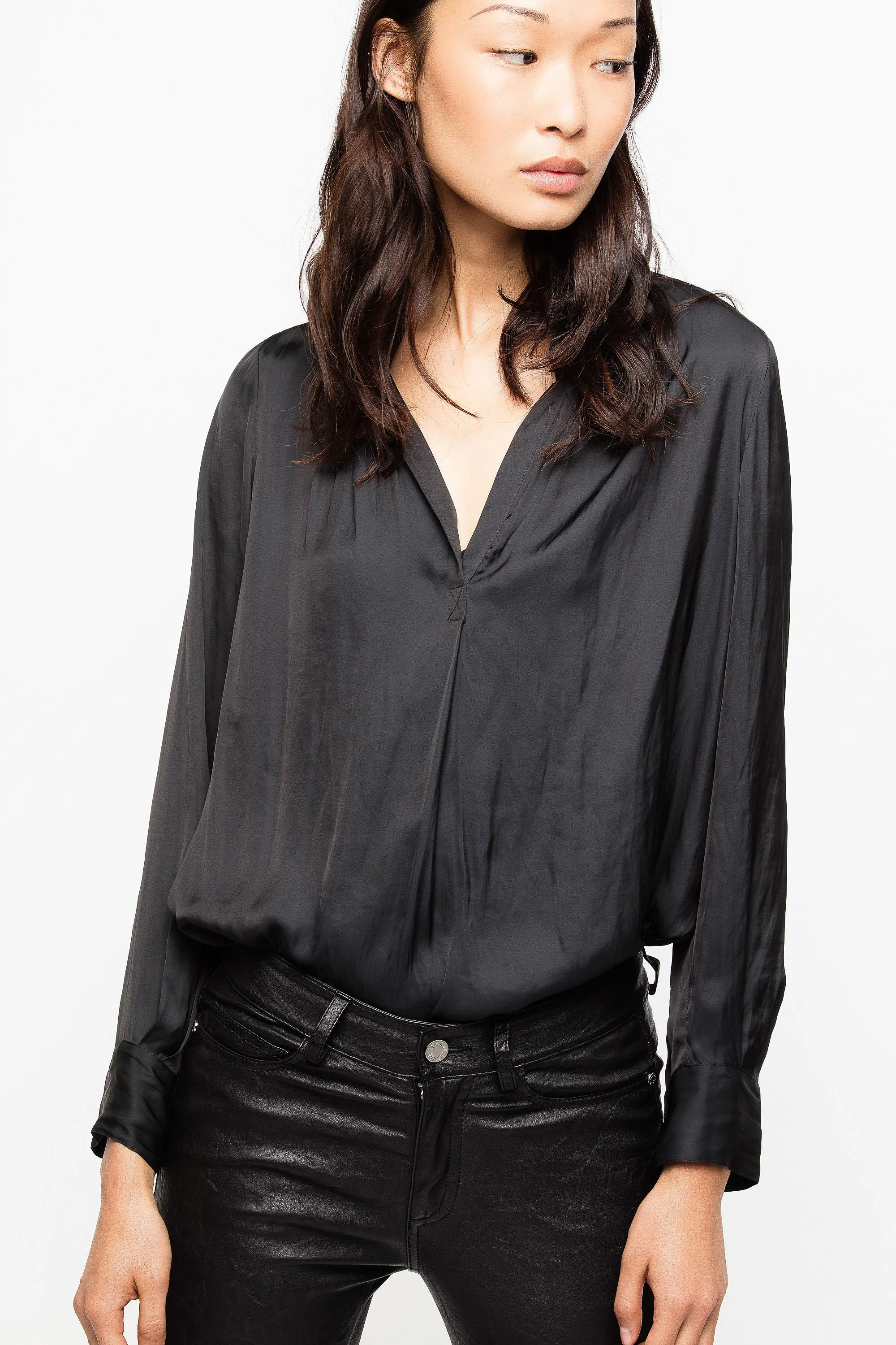 Zadig & Voltaire - Tink Satin Tunic Blouse Noir